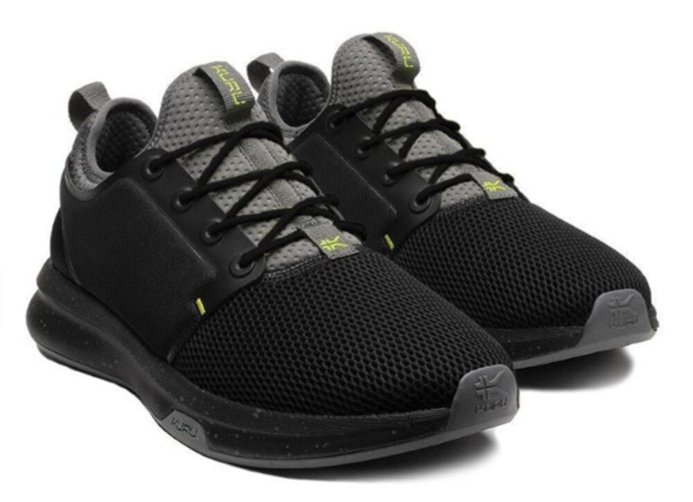 KURU Mens Atom Walking Sneakers US 13 Wide EU 47 Black Grey EUC